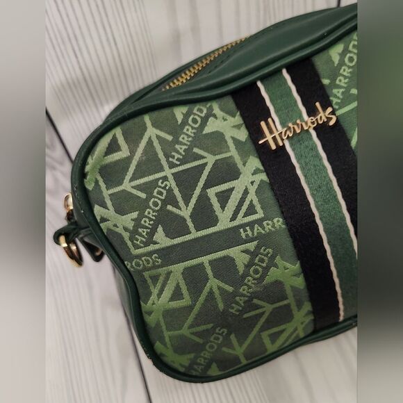 Harrods London Forest Green Logo Makeup Bag Cosmetic Case - Picture 9 of 16